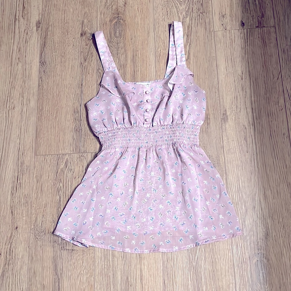 Forever21 size M blouse lilac with florals.